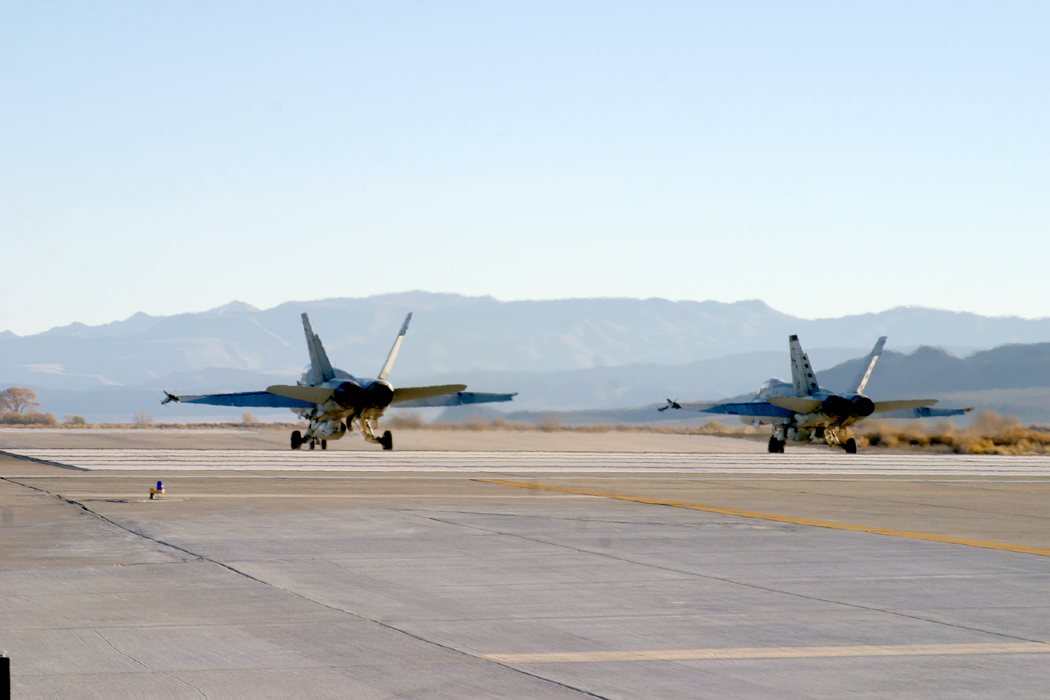 Hornets taxiing at NAS Fallon